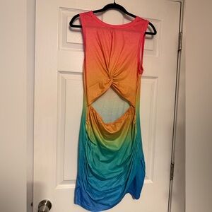 Vibrant Rainbow Sleeveless Dress